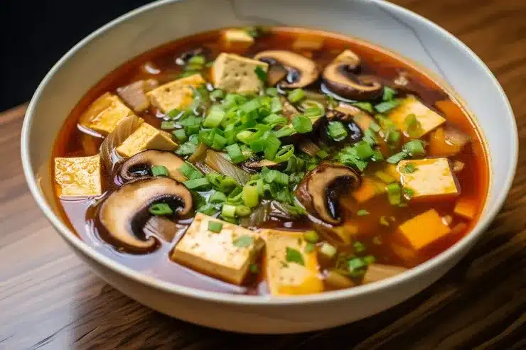 Tofu Mushroom Green Onion Soup
